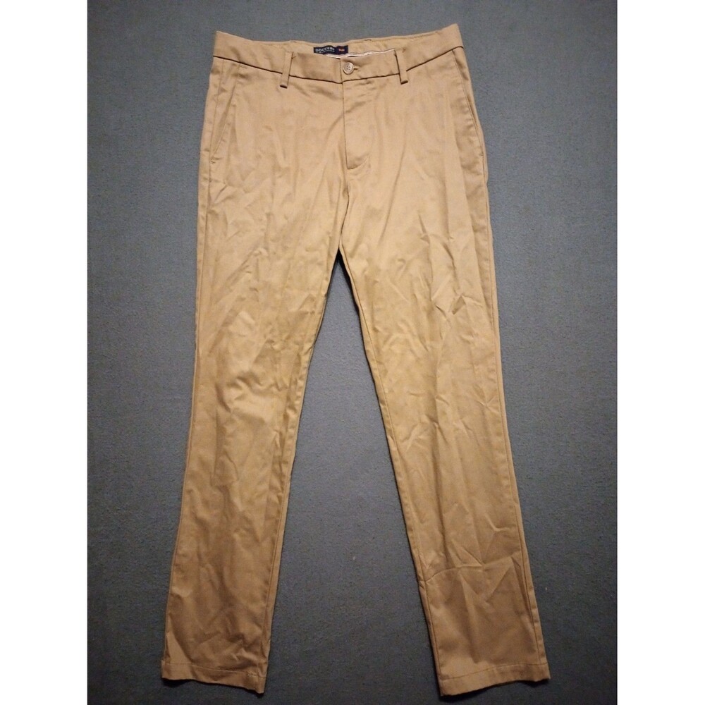 Dockers Signature Khaki Flex Comfort Waist Slim Fit 32x32 59407 Medium Tan